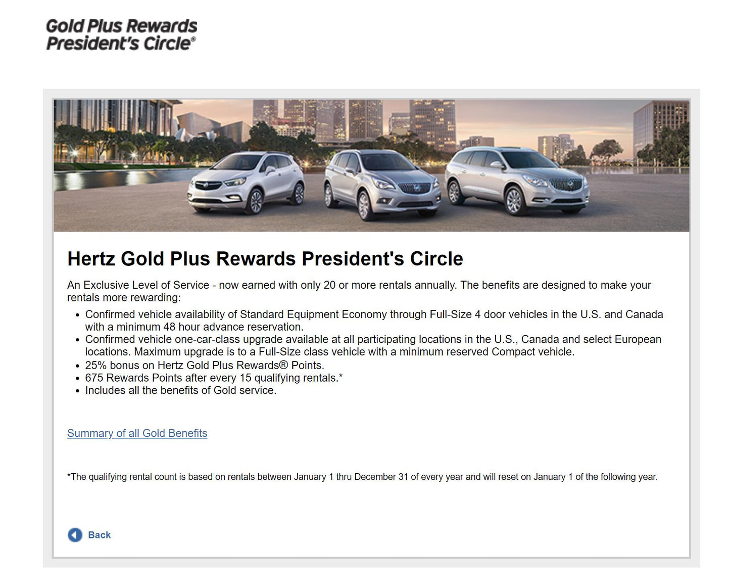 Hertz President's Circle Upgrade