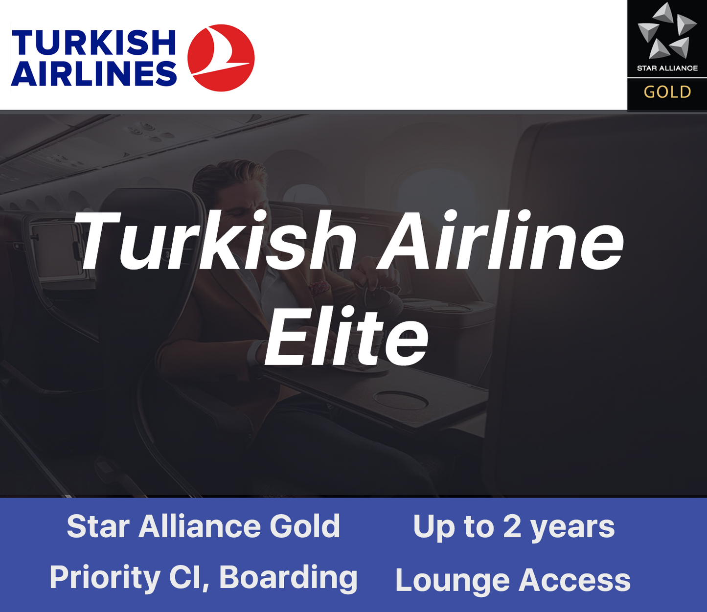 Turkish Airlines Elite Upgrade| 4 month Star Alliance Gold| Can extend to 2 years